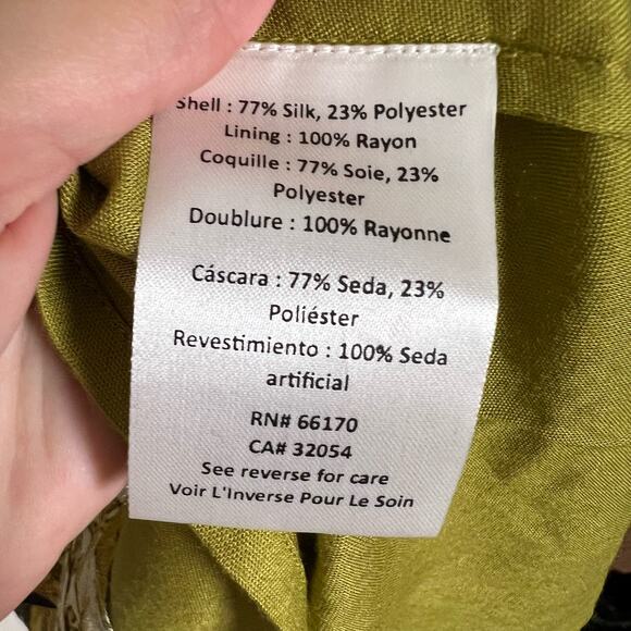 Hemant and Nandita Yellow Silk Metallic One Shoulder Mini Dress Size M - Picture 7 of 8